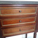 Old pair bedside table style Louis XVI mahogany marble