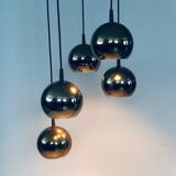 Golden Cascade 5-Ball Ceiling Lamp, Italy, 1980s