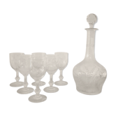 Carafe Baccarat and six matching glasses