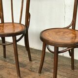 Pair of two vintage round bistro chairs
