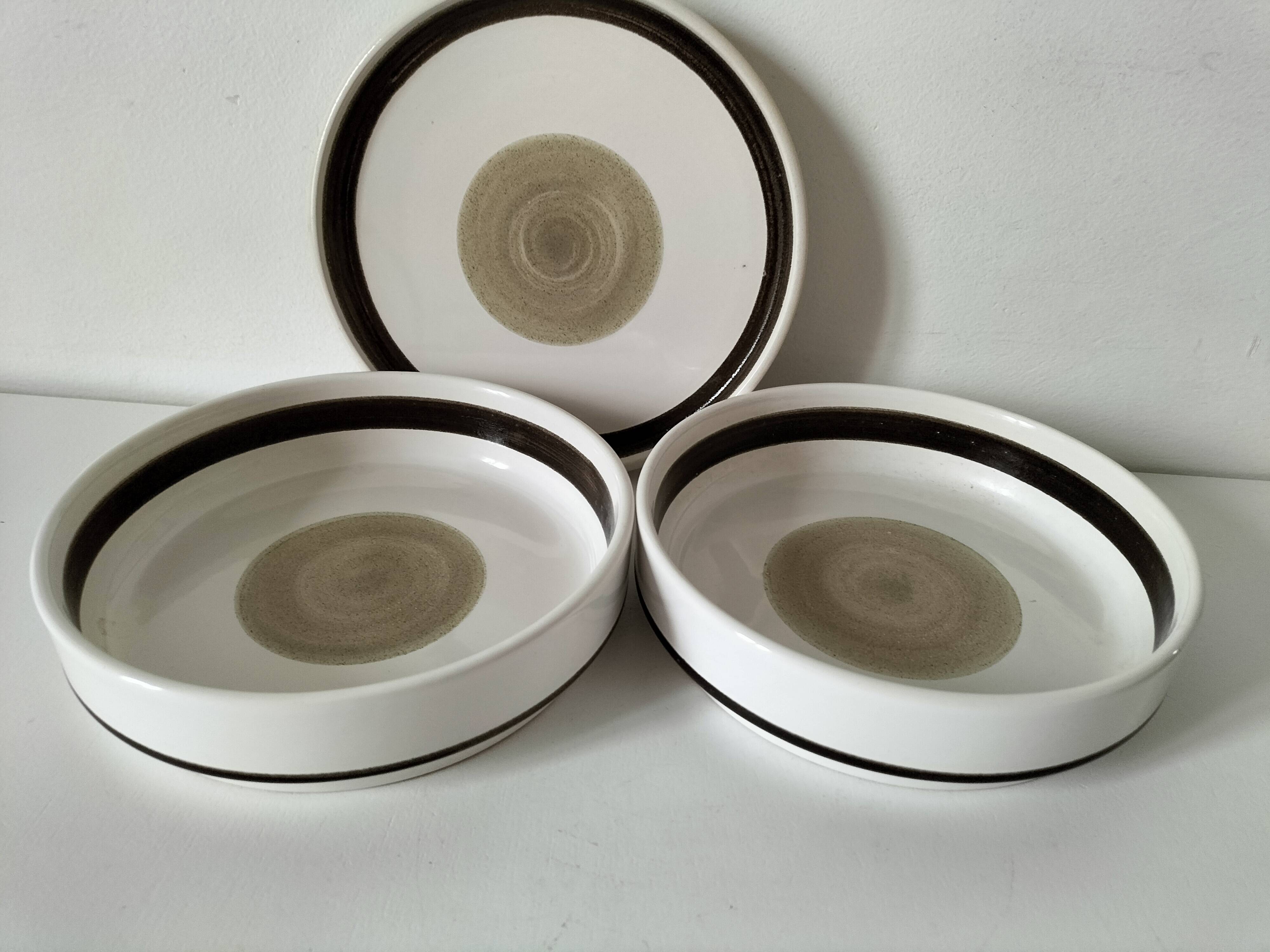 Trio d’assiettes Niderviller modèle Chalet, années 60-70 | Selency