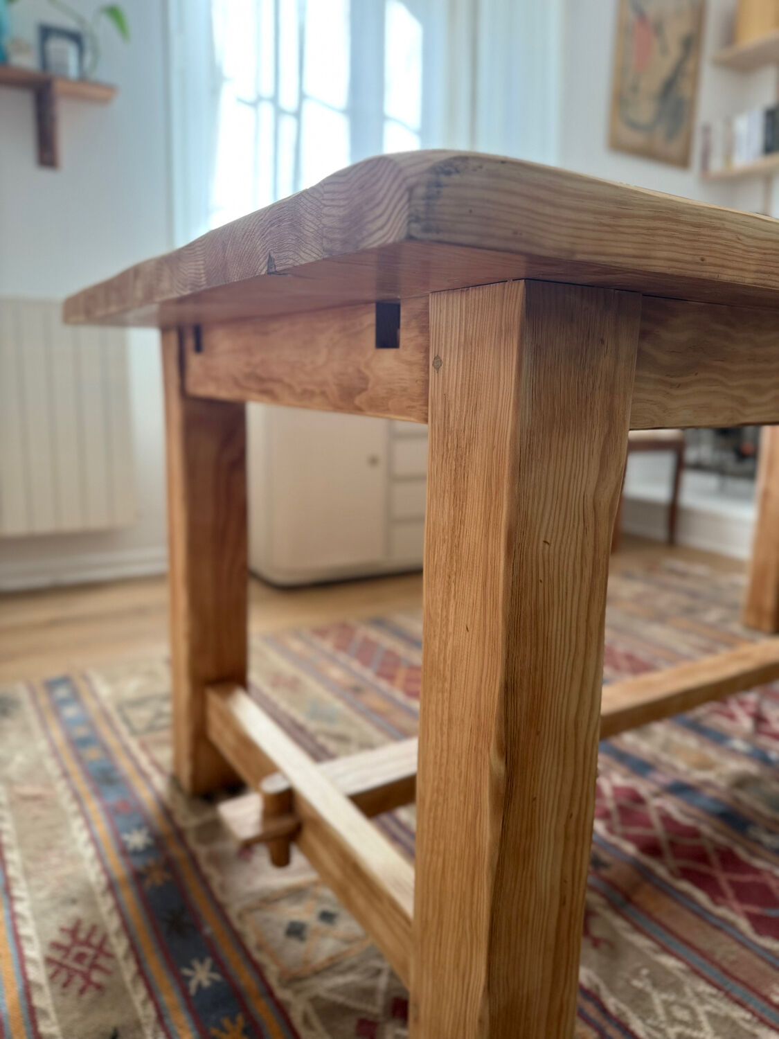 Large farmhouse table in solid ash