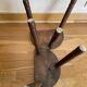 Duo of tripod oak stools