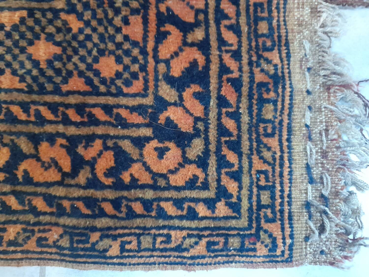 Afghan Carpet "Gül" Vintage – Wool – Exceptional Patina 205x132cm