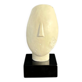 Tête en plâtre - Sculpture sur socle