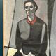 Large Original Swedish Oil on Canvas – "Portrait of Mme S" by Axel Ekelund – Signed – Vintage and Framed – 89 × 67 cm (35" × 26.4")