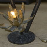Bronze lamp with 3 Flowers 1960