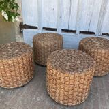 4 wooden stools and rope 1960