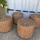 4 tabourets en bois et corde 1960