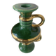Green ceramic hand candle holder