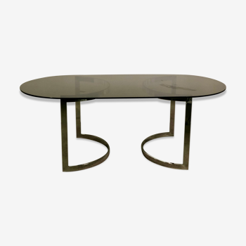 Oval table design hemicylindrical 70's in the taste of Paul Le Geard