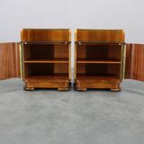 Paire de tables de chevet en noyer, Tchécoslovaquie années 1940