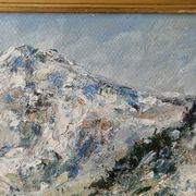 Tableau, oil, mountain landscape, Mont Blanc, Germaine Francoz