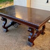 Renaissance style Spanish table with solid wood extension and beautiful moldings