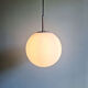 Large satin white opal glass pendant light, Limburg, 1970