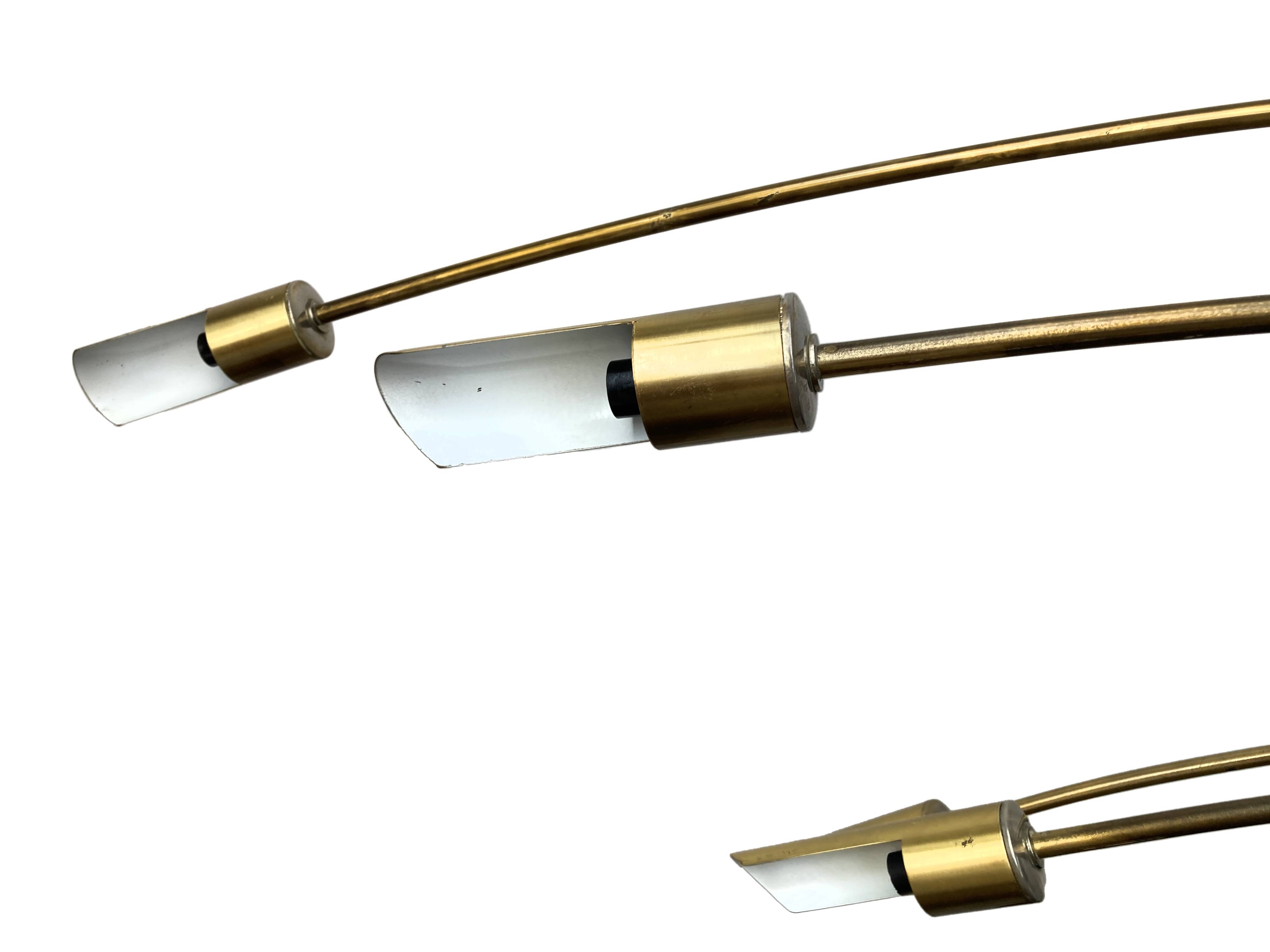 Large 6-branch arc floor lamp - Italy. 1950