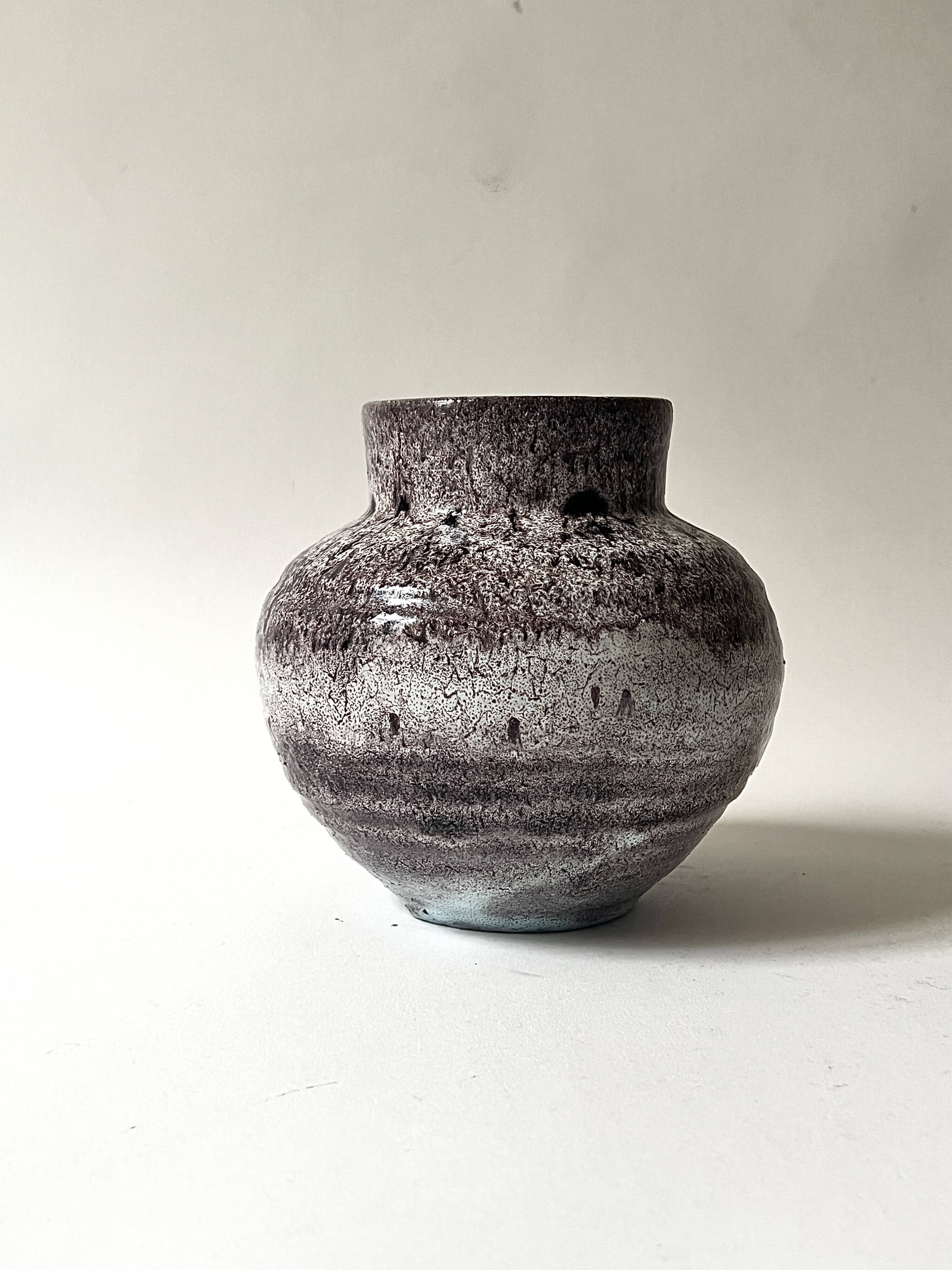 Glazed stoneware vase, Accolay FRANCE 1950