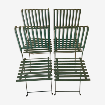 Set of 4 metal folding garden chairs