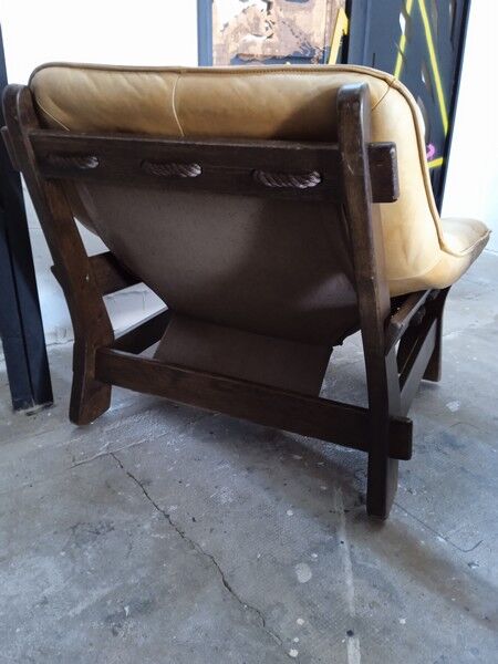Brazilian living room sofa 2 armchairs Ep 1960 leather