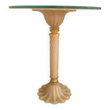 1990s Italian Venetian White and Gold Murano Glass Style Coffee Table