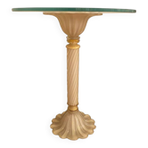 1990s Italian Venetian White and Gold Murano Glass Style Coffee Table