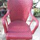 Fauteuil en rotin 1900 rouge