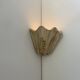 Pair of vintage shell wall lights, beige patinated plaster, France, 1940