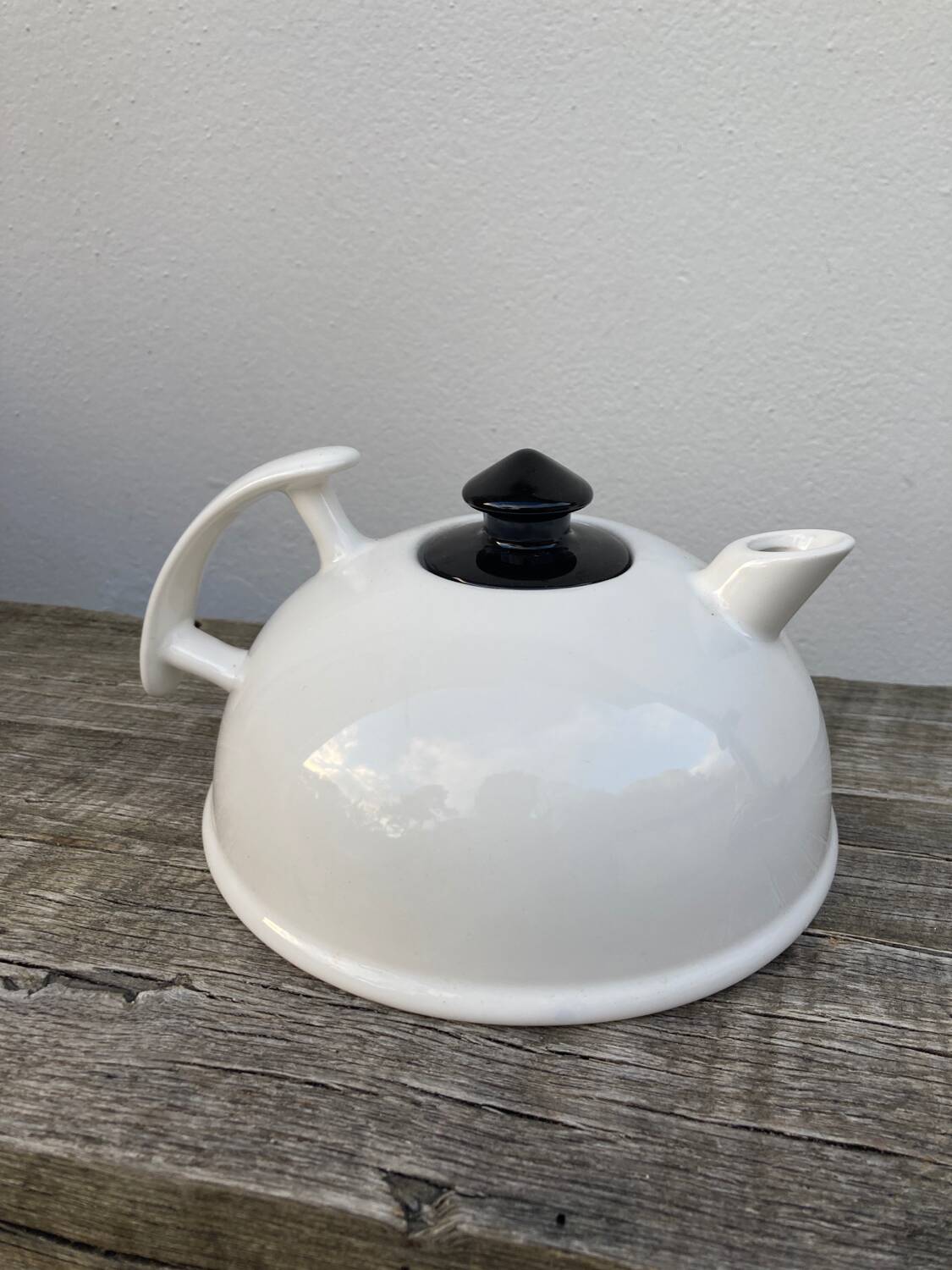 Postmodernist white ceramic teapot