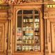 Antique buffet, 2 bodies in solid oak in the Henri II style, with bevelled glass display.