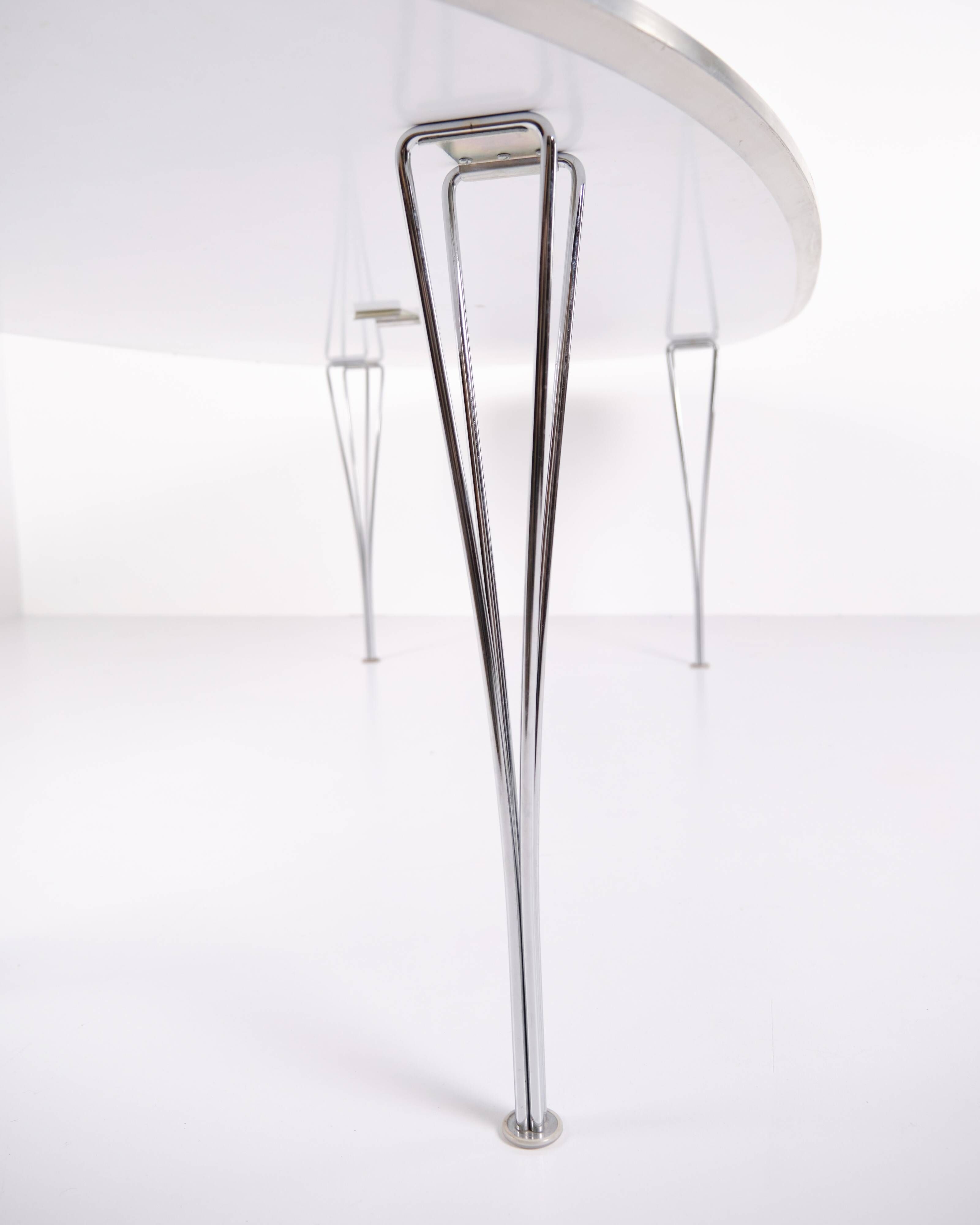 Super Ellipse dining table - Model B614 - white laminate - Piet Hein, Bruno Mathsson & Arne Jacobsen - Fritz Hansen