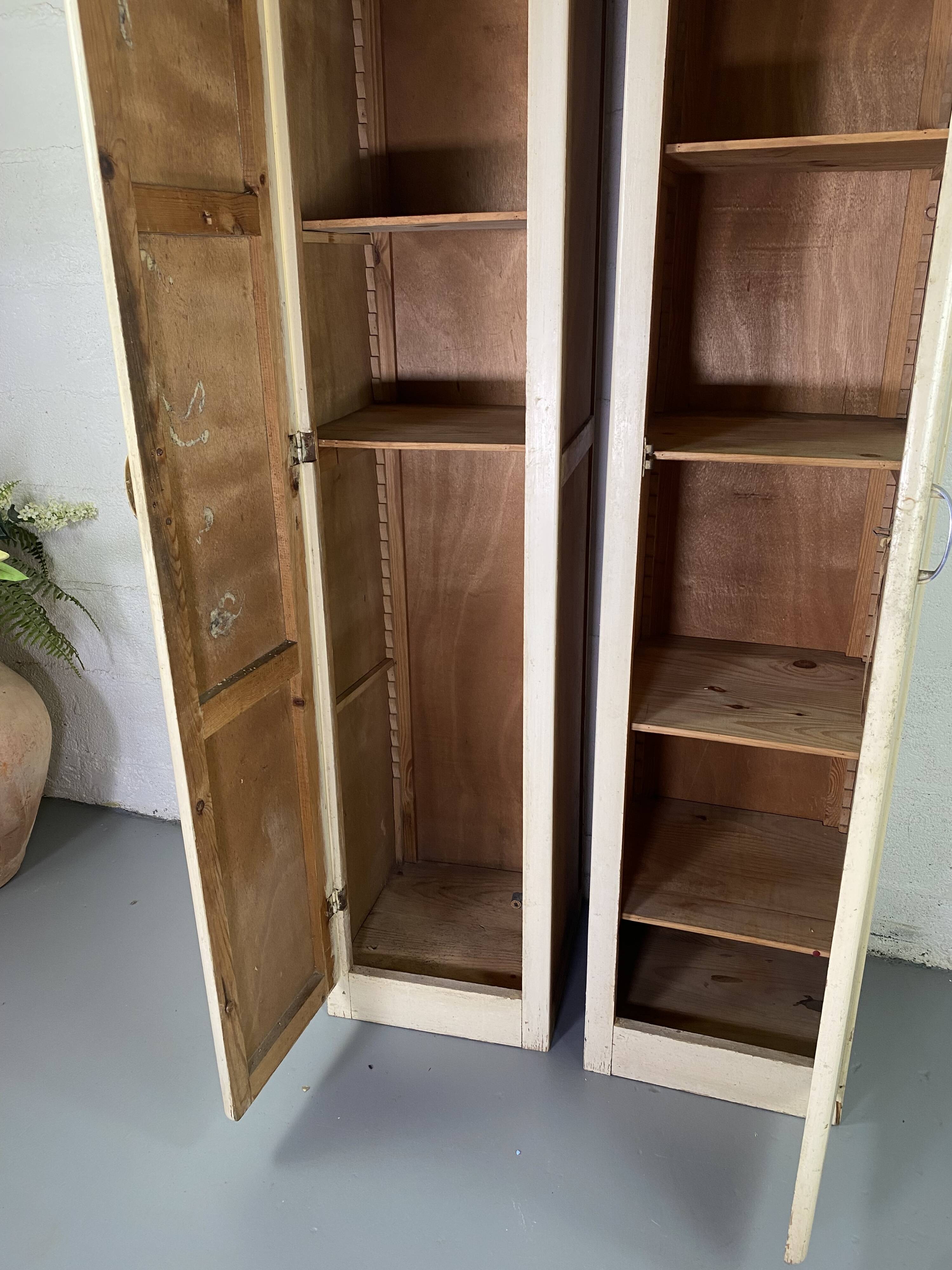 Pair of vintage white cabinets