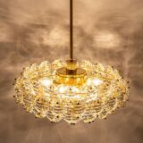 Dazzling chandelier, brass and crystal glass by Kinkeldey, Germany, 1970s.