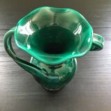 Emerald vase with two handles