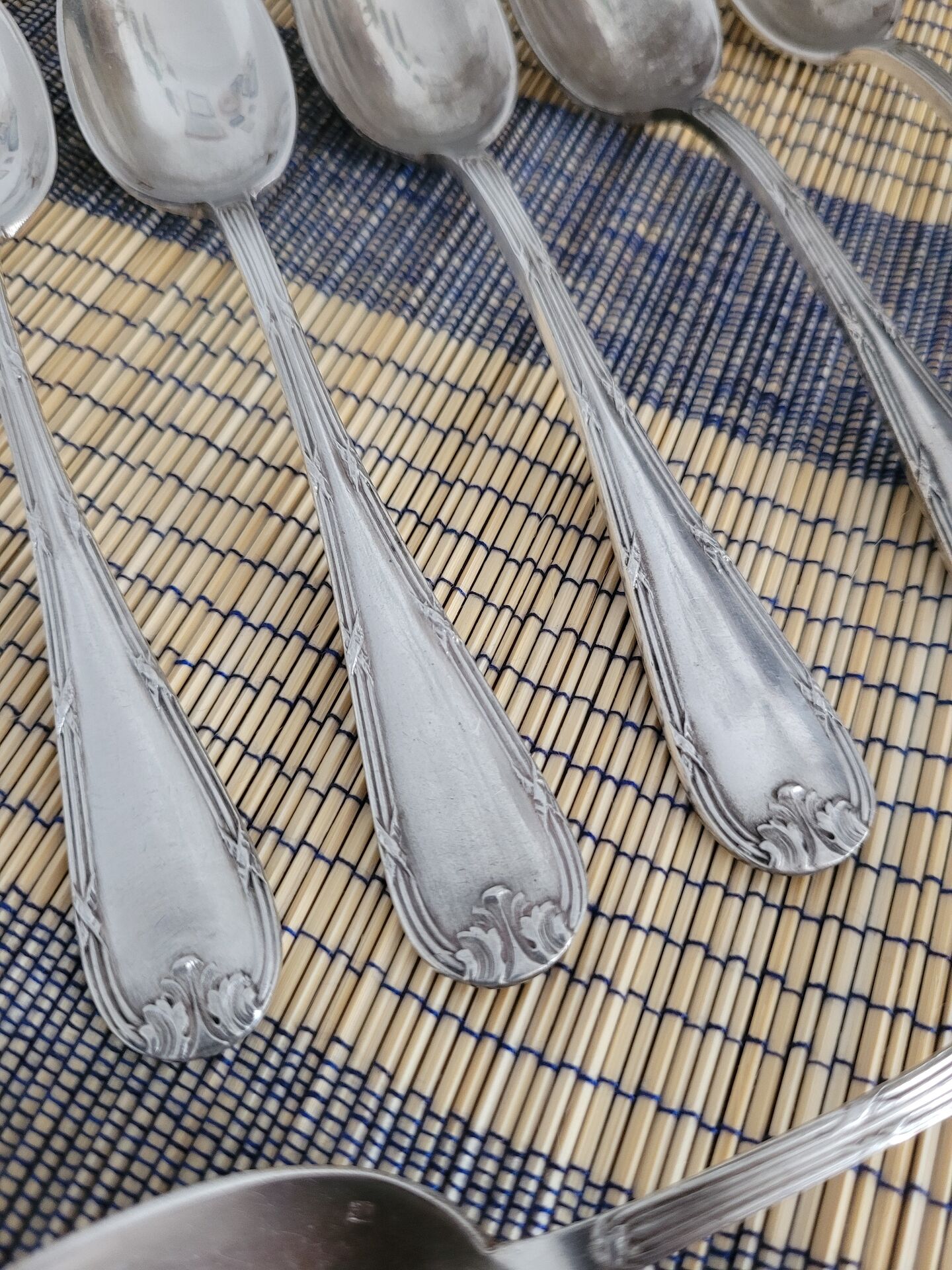 Set of 8 small silver spoons