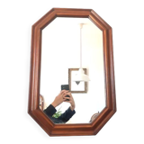 Hexagonal mirror in art deco wood 1950