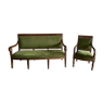 Bench set + velvet armchair