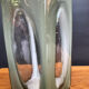 Space Age vase in double-layered smoked and white glass.