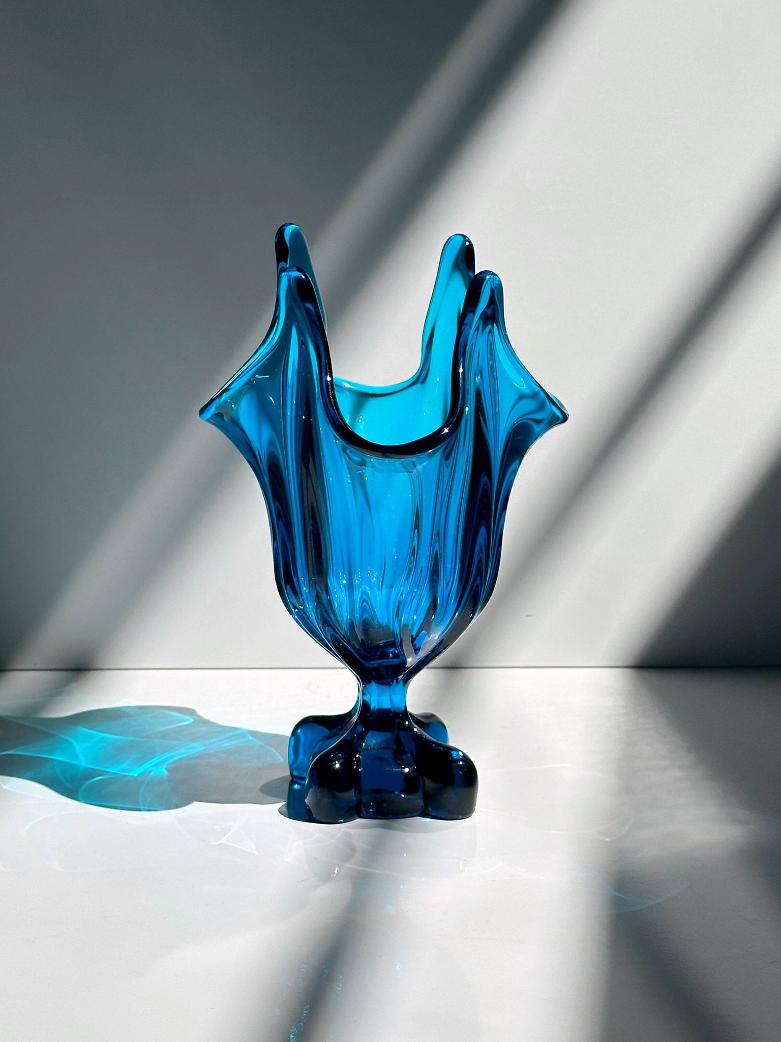 Vase amphore en verre viking des années 1960