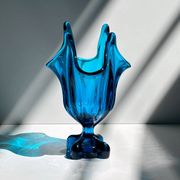 Vase amphore en verre viking des années 1960