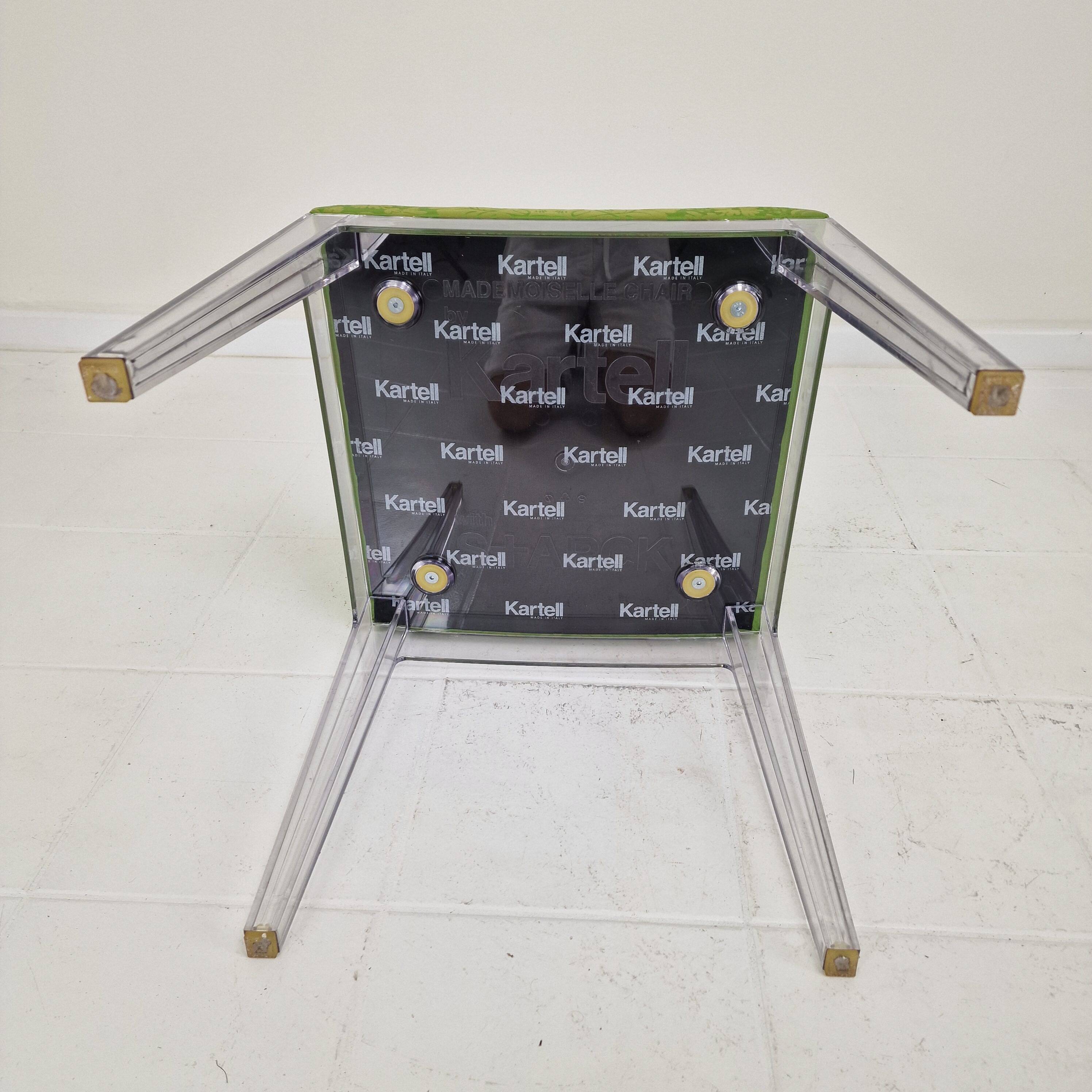 Kartell ‘Mademoiselle’ Chair in Damask Green by Philippe Starck Italy, 2000