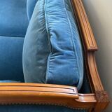 Vintage Velvet Jean Roche Bois Sofa