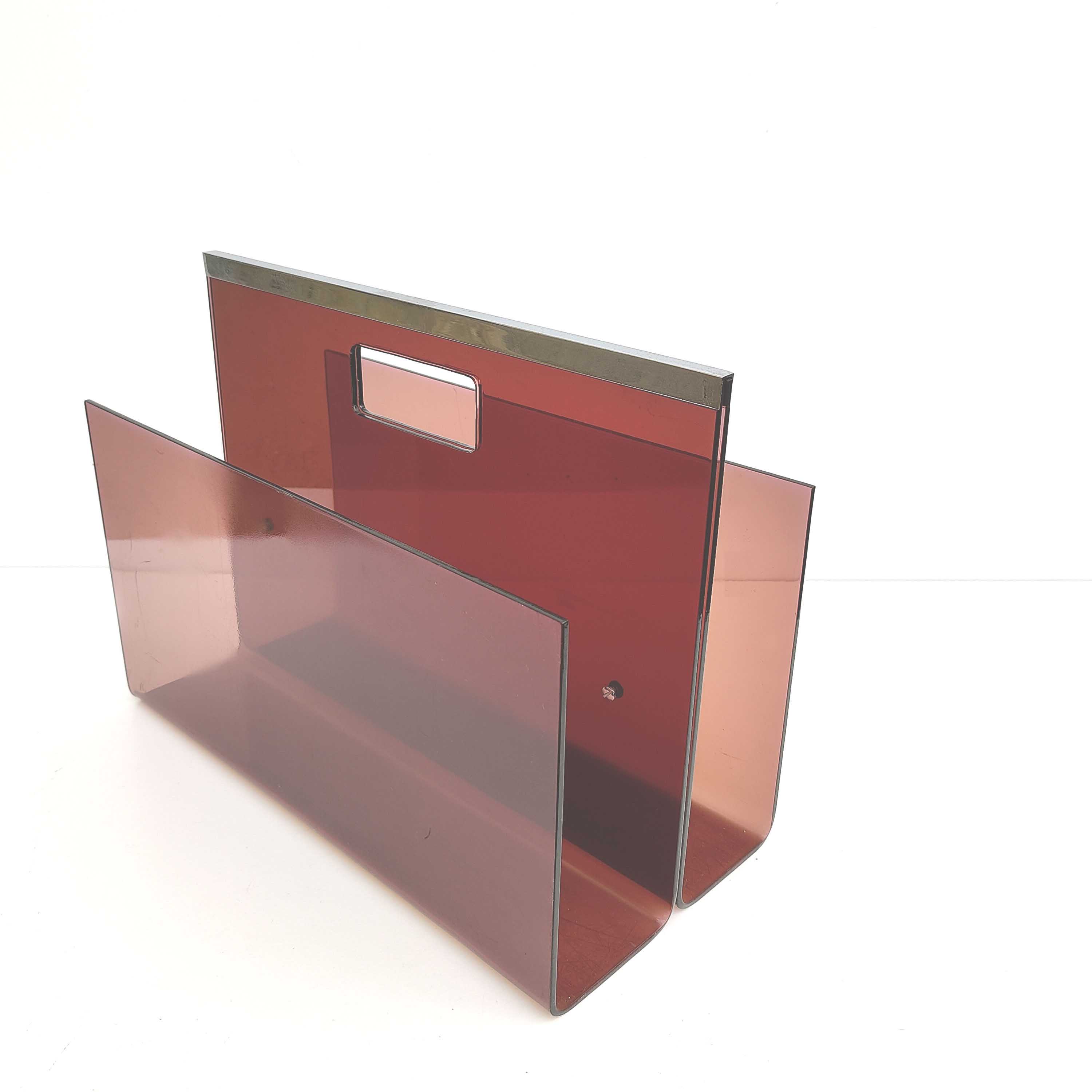 Plexiglas magazine holder Michel Dumas Roche Bobois 70s