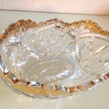 Cut crystal fruit bowl with gold rim / vintage 50s-60s