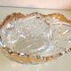 Cut crystal fruit bowl with gold rim / vintage 50s-60s