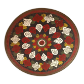Assiette en cuivre ancienne , peinte à la main, origine Pakistan