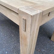 Large extendable Scandinavian dining table in stripped solid oak 160-240.