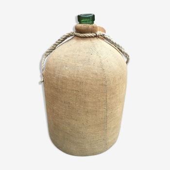 Demijohn 19th century with her canvas and capbei