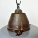 Industrial Grey Enamel and Cast Iron Pendant Light, 1960s