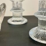 Vintage-style crystal candlesticks in the style of LITTLA