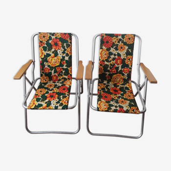 Chaises camping pliantes vintage années 60/70